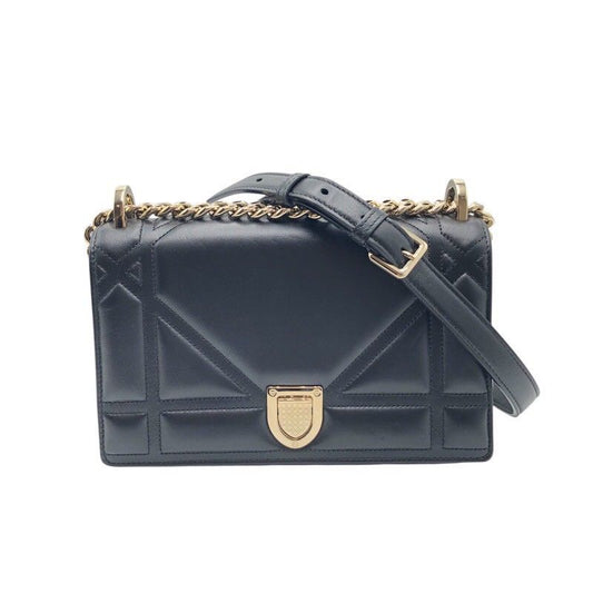 Christian Dior Diorama Shoulder Bag in Black with Gold Hardware