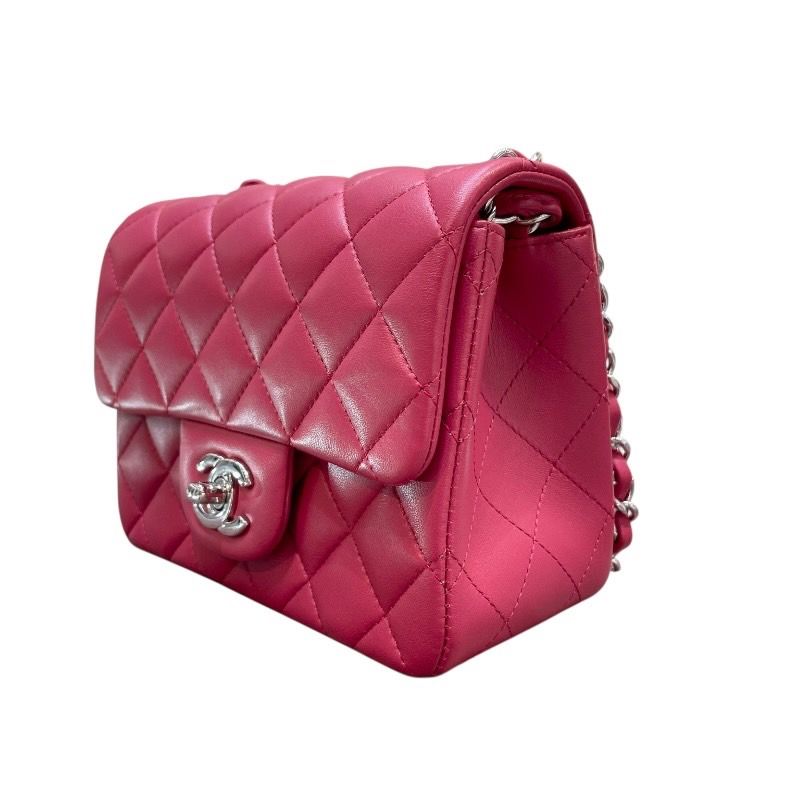CHANEL Mini Matelassé 17 Pink & Silver Hardware Shoulder Bag