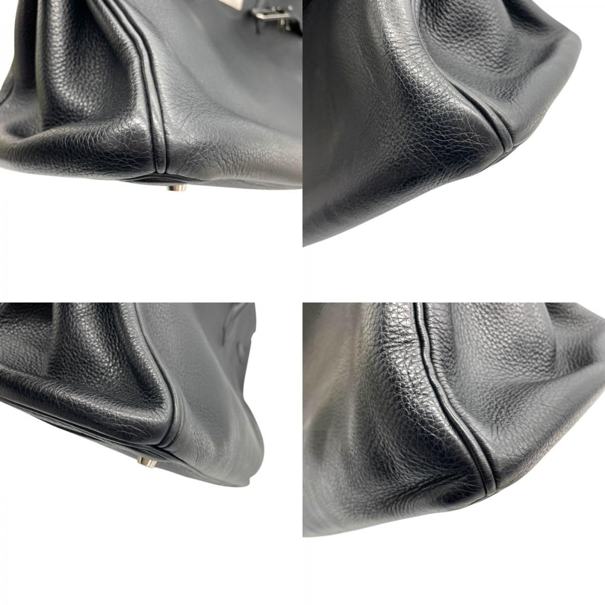 HERMES Birkin 35 Black Togo Leather Handbag with Silver Hardware