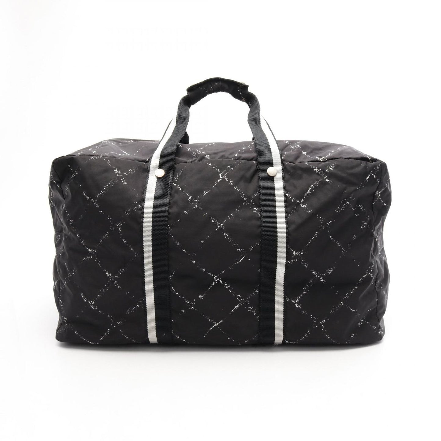 CHANEL Vintage Travel Line Boston Bag - Black Nylon