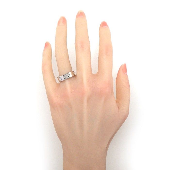 Cartier Love Ring Classic Model MM in K18 White Gold - Size 17