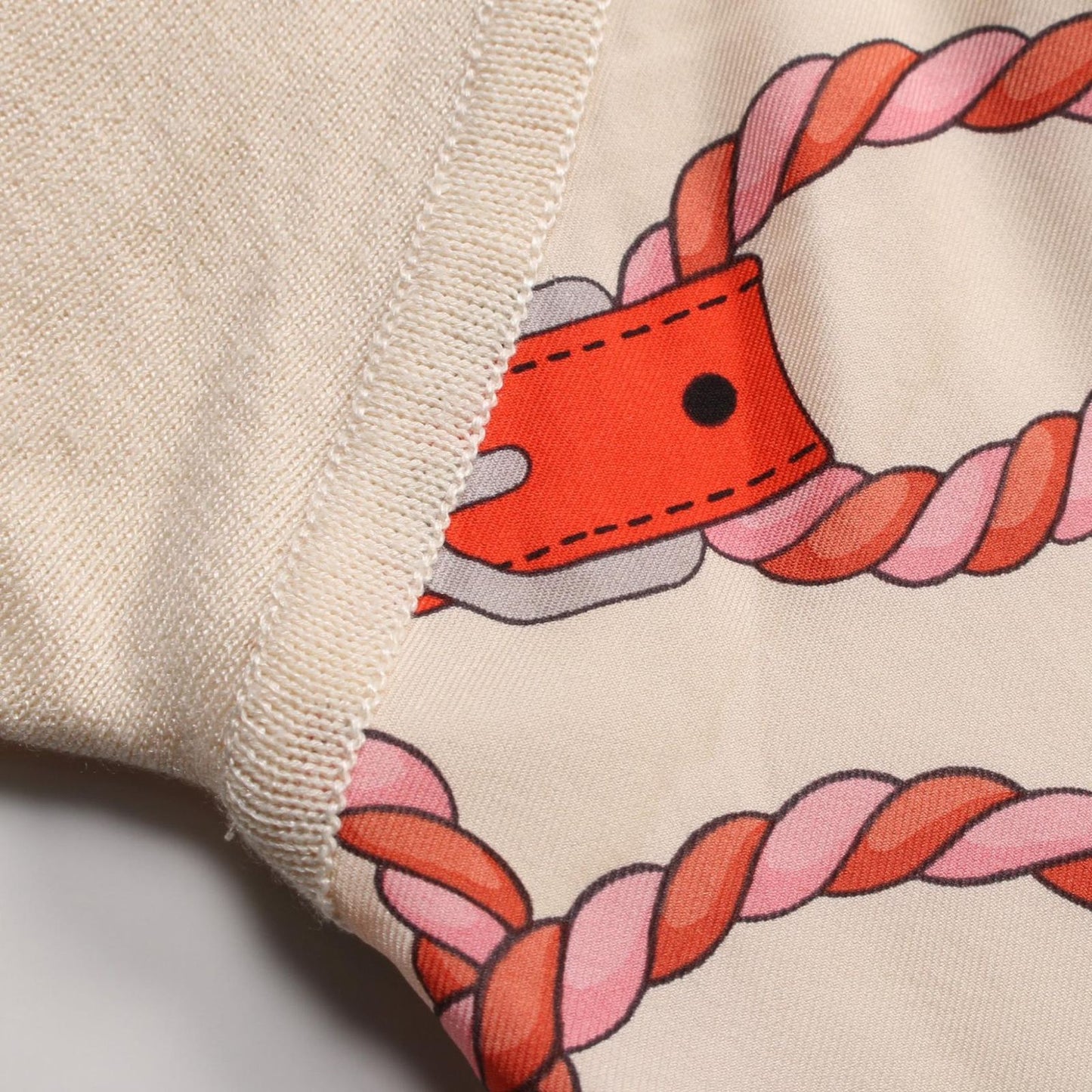 HERMES Twillene Cordeliere Beige Silk Cotton Sweater - Size 42