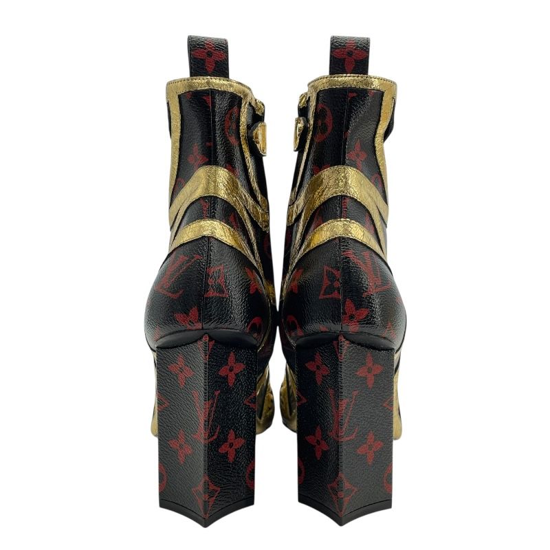 Louis Vuitton Queen of Hearts Monogram Infra Rouge Short Boots - Black