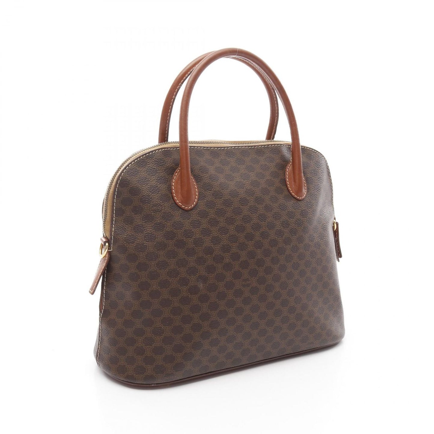 CELINE Macadam Handbag in Dark Brown PVC Coated Canvas