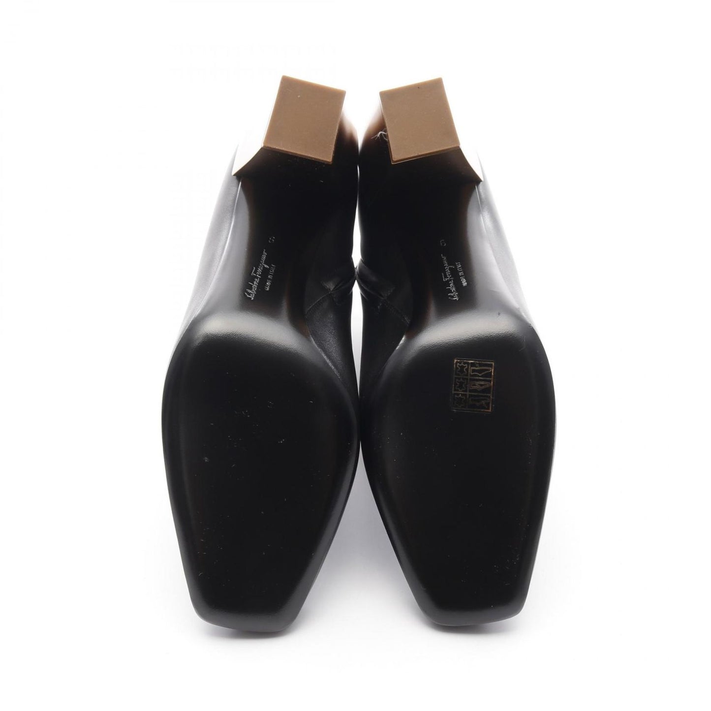 Salvatore Ferragamo Black Leather Short Boots - Unworn Elegance