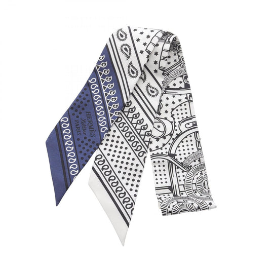 HERMES Eperon d'Or Twilly Scarf - Exquisite Silk Accessory