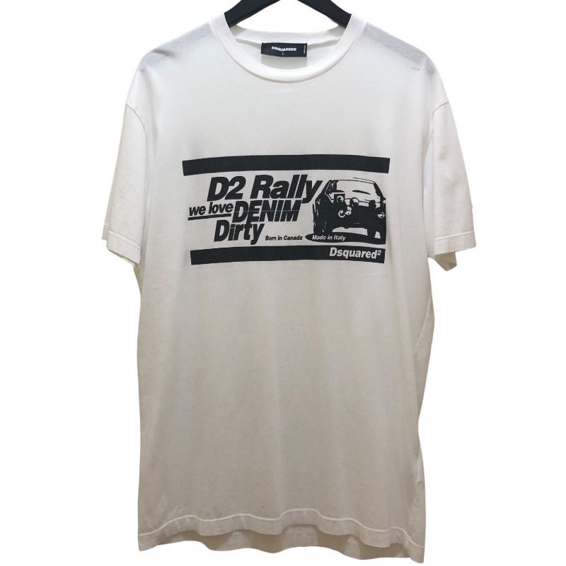 DSQUARED Logo Print T-Shirt - White Cotton for Men