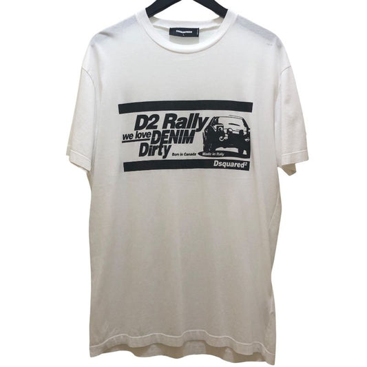 DSQUARED Logo Print T-Shirt - White Cotton for Men