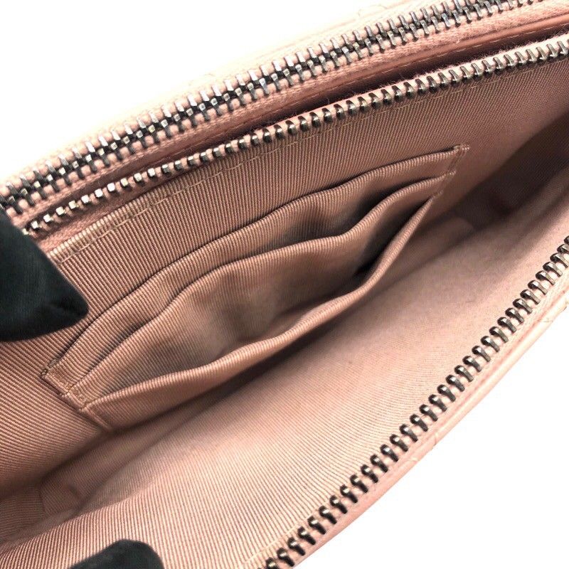 CHANEL Gabrielle Chain Wallet in Pink Leather with Gold & Silver Hardware