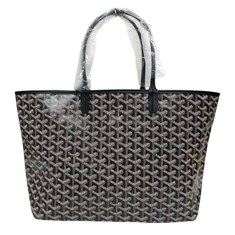 GOYARD Saint Louis PM Black Goyardine Canvas Unisex Tote Bag