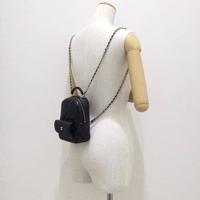 Chanel Timeless Classic Mini Backpack in Black Shiny Caviar Leather