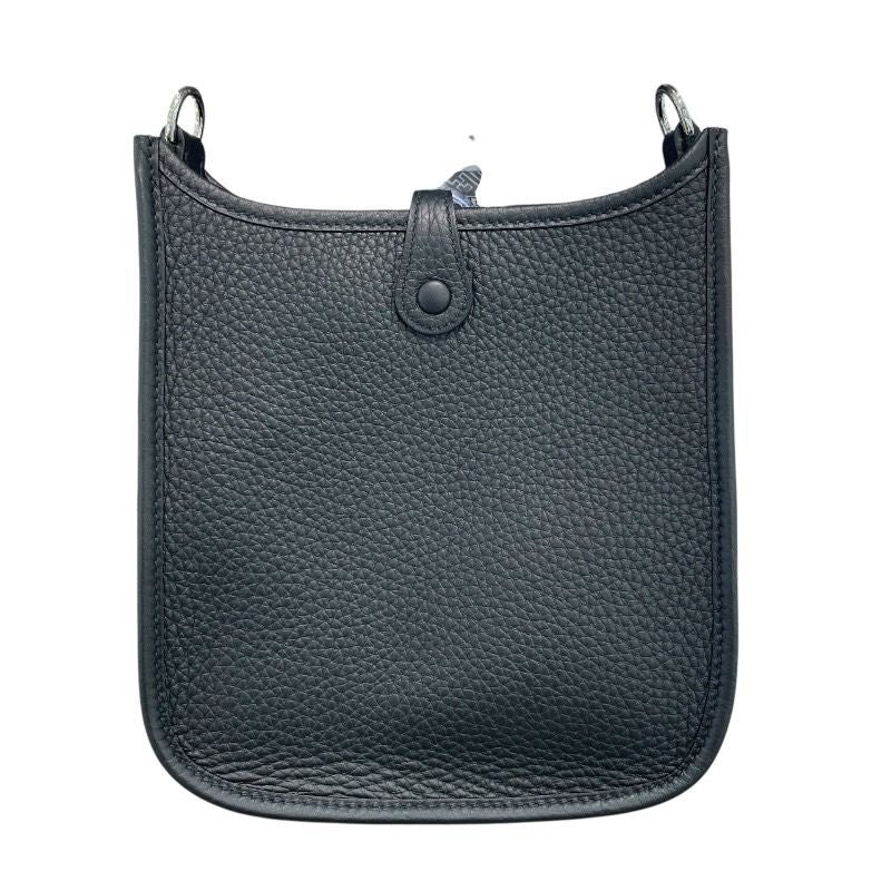 HERMES Evelyne TPM Black & Silver Togo Leather Shoulder Bag