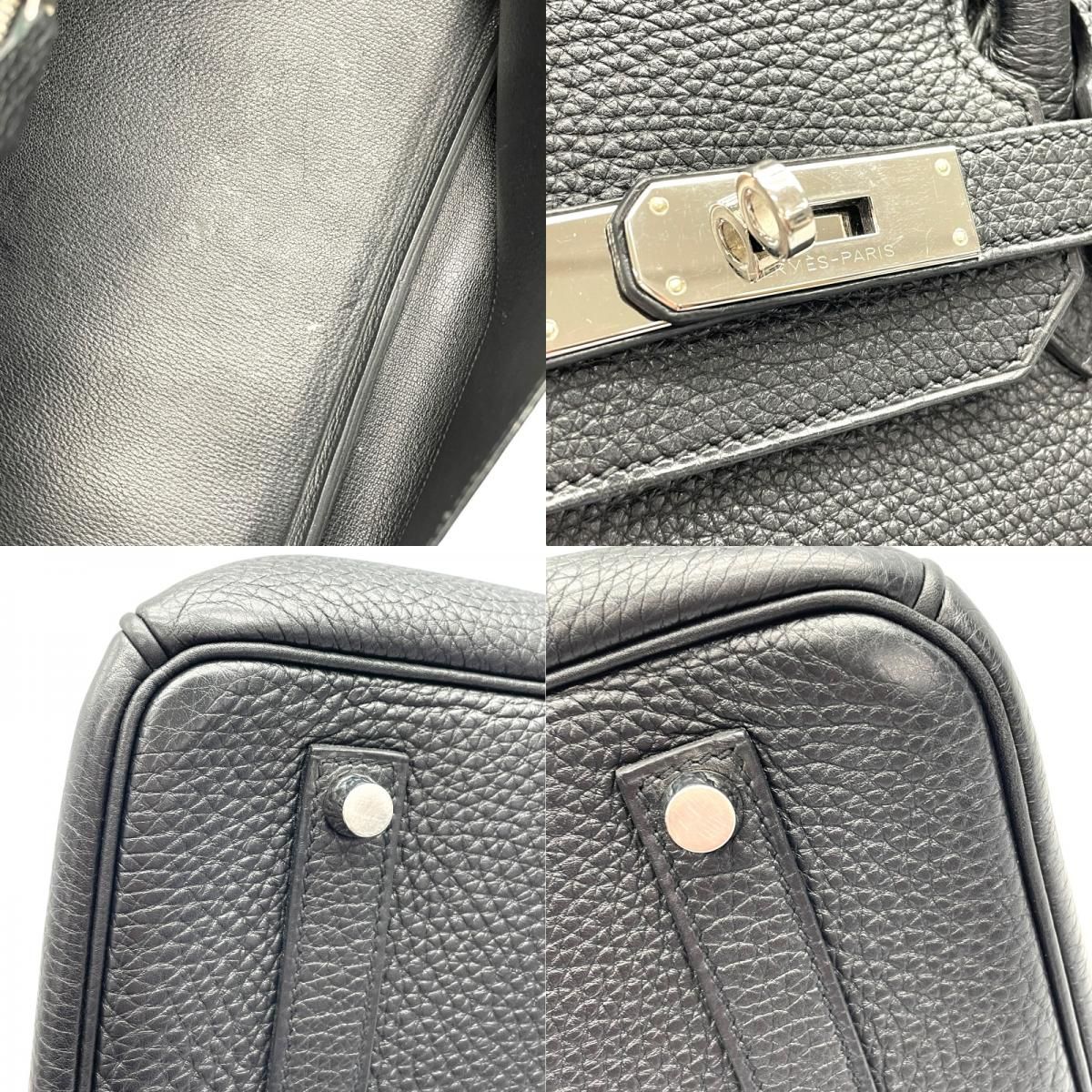 HERMES Birkin 35 Black Togo Leather Handbag with Silver Hardware