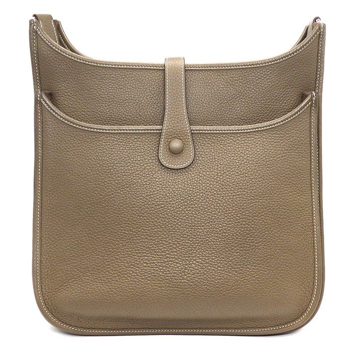 HERMES Evelyne III GM Shoulder Bag - Etoupe with Silver Hardware