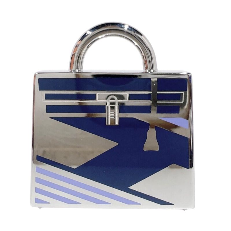 HERMES Curiosité Kelly Charm - Blue & Silver Unisex Accessory
