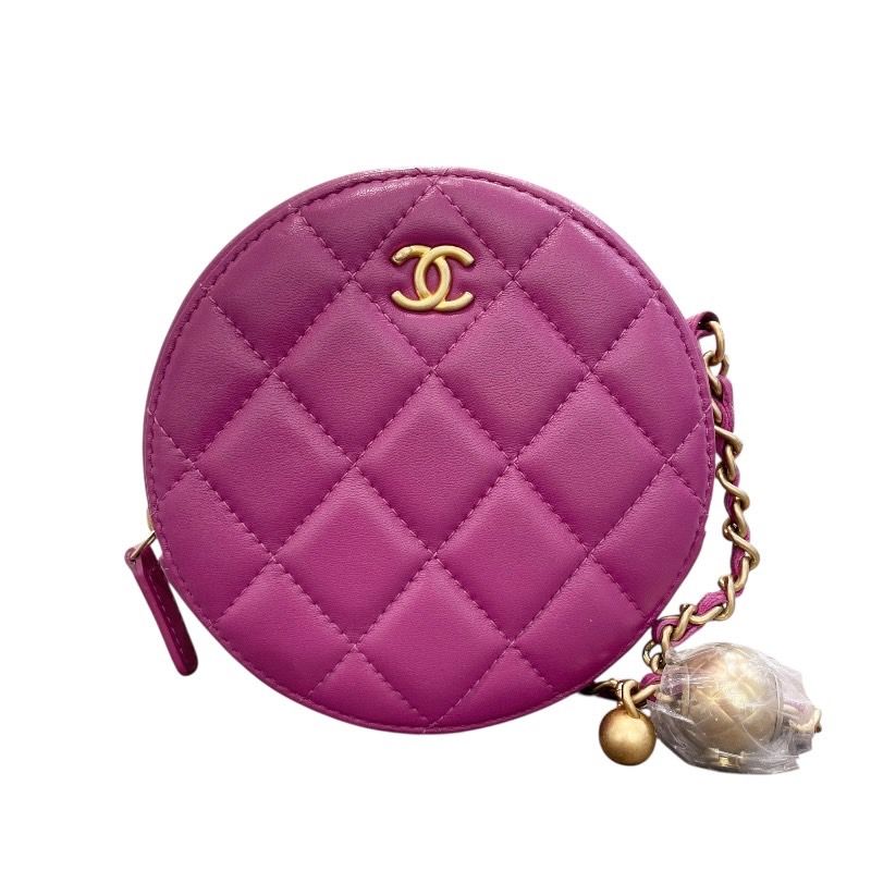 CHANEL Chain Shoulder Bag - Purple & Gold Hardware - Lambskin