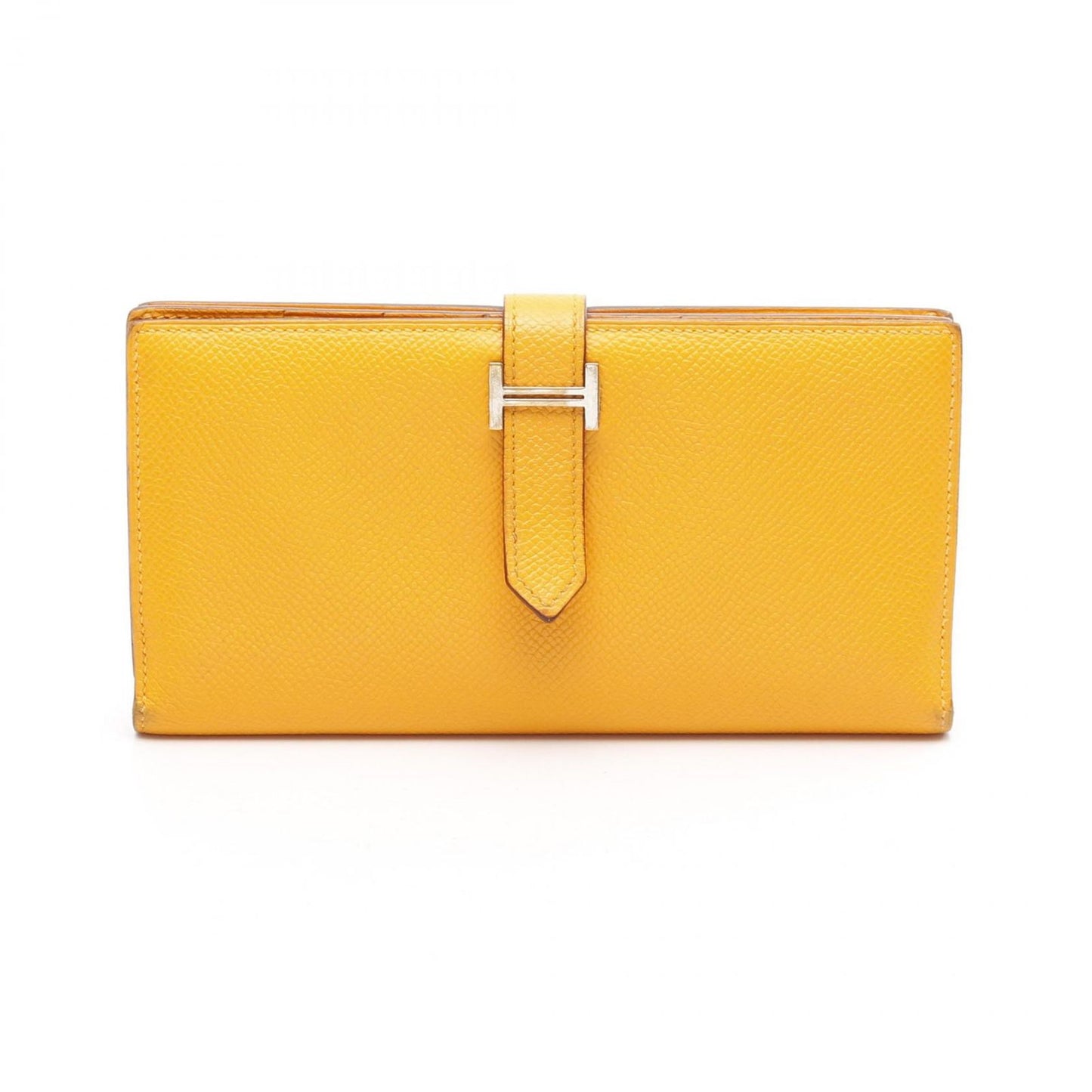 HERMES Yellow Epsom Leather Bearn Wallet - Timeless Elegance