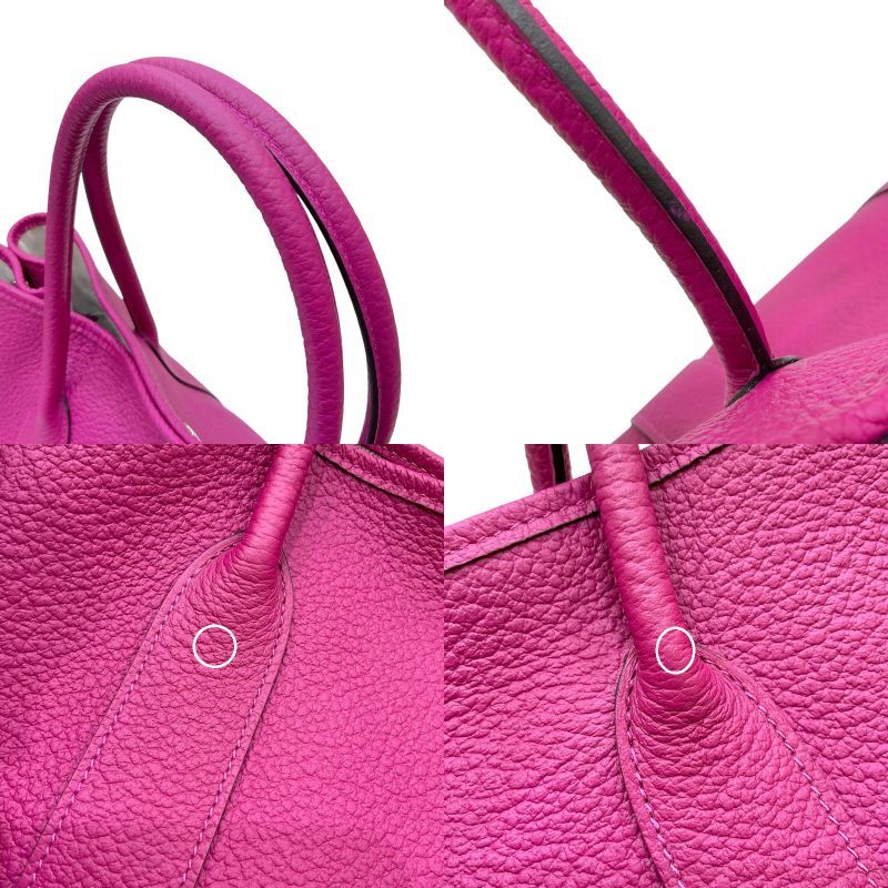 HERMES Garden Party PM Handbag in Rose Purple with Silver Hardware
