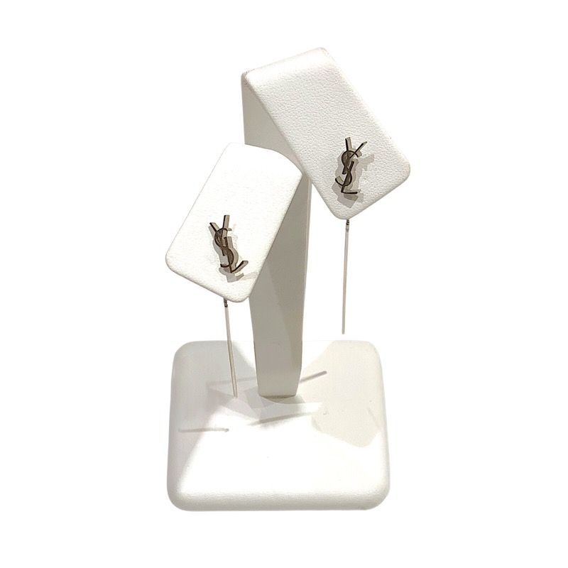 SAINT LAURENT Silver Logo Earrings - Exquisite Craftsmanship