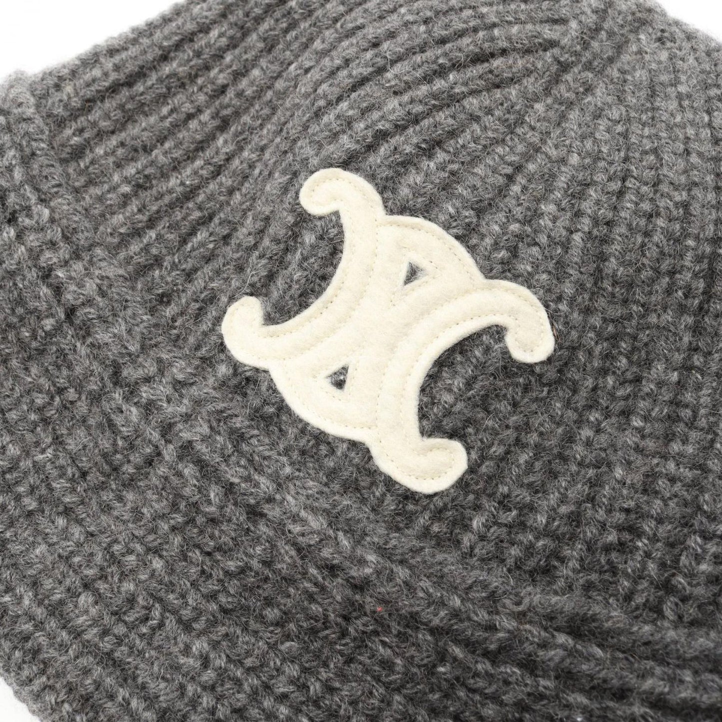 CELINE Triomphe Crochet Bucket Hat in Gray - Timeless Elegance