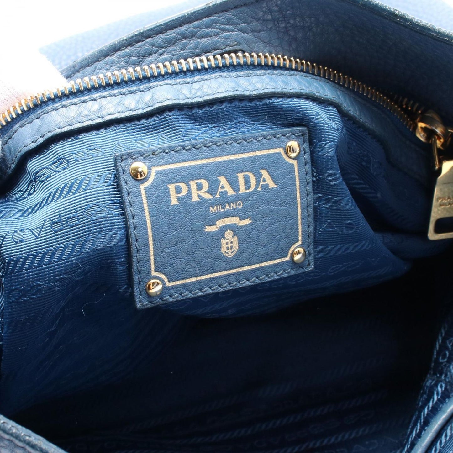 PRADA BR4712 Leather Shoulder Bag in Elegant Blue