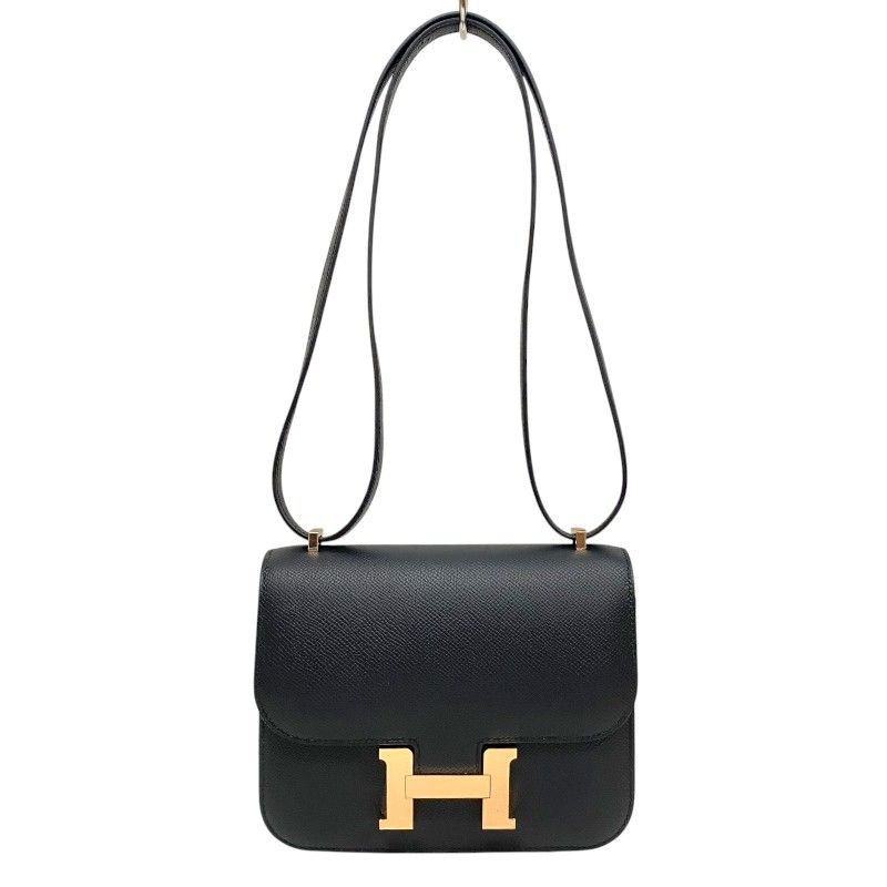HERMES Constance Mini K刻 Black & Pink Gold Hardware Shoulder Bag