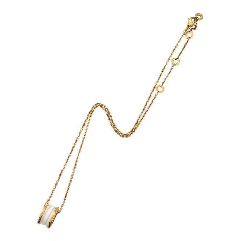 BVLGARI B.zero1 Necklace K18PG & White Ceramic - Timeless Elegance