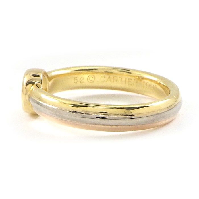 Cartier Monostone Three-Color Gold Ring with Diamond - Size 11