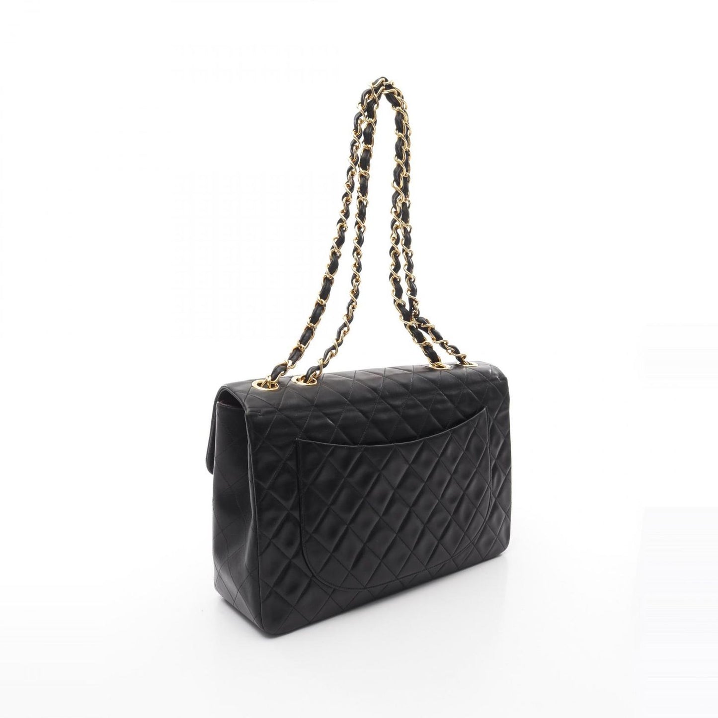 CHANEL De Camellia 34 Shoulder Bag in Black Lambskin
