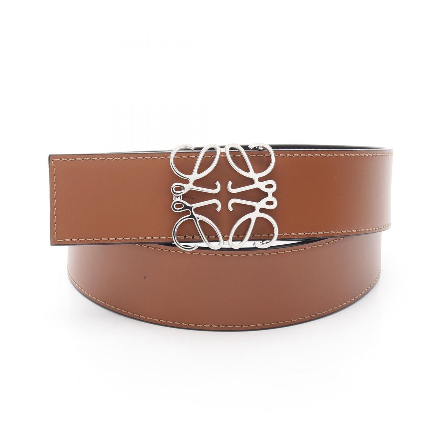 LOEWE Anagram Reversible Leather Belt - Black & Brown