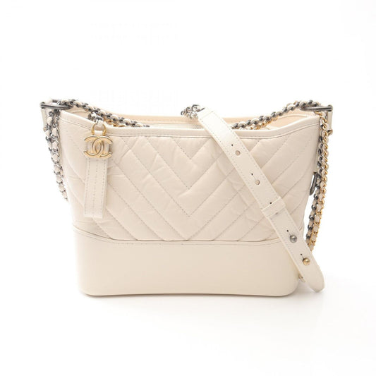 CHANEL Gabrielle Shoulder Bag AP3824 in White Leather - Timeless Elegance