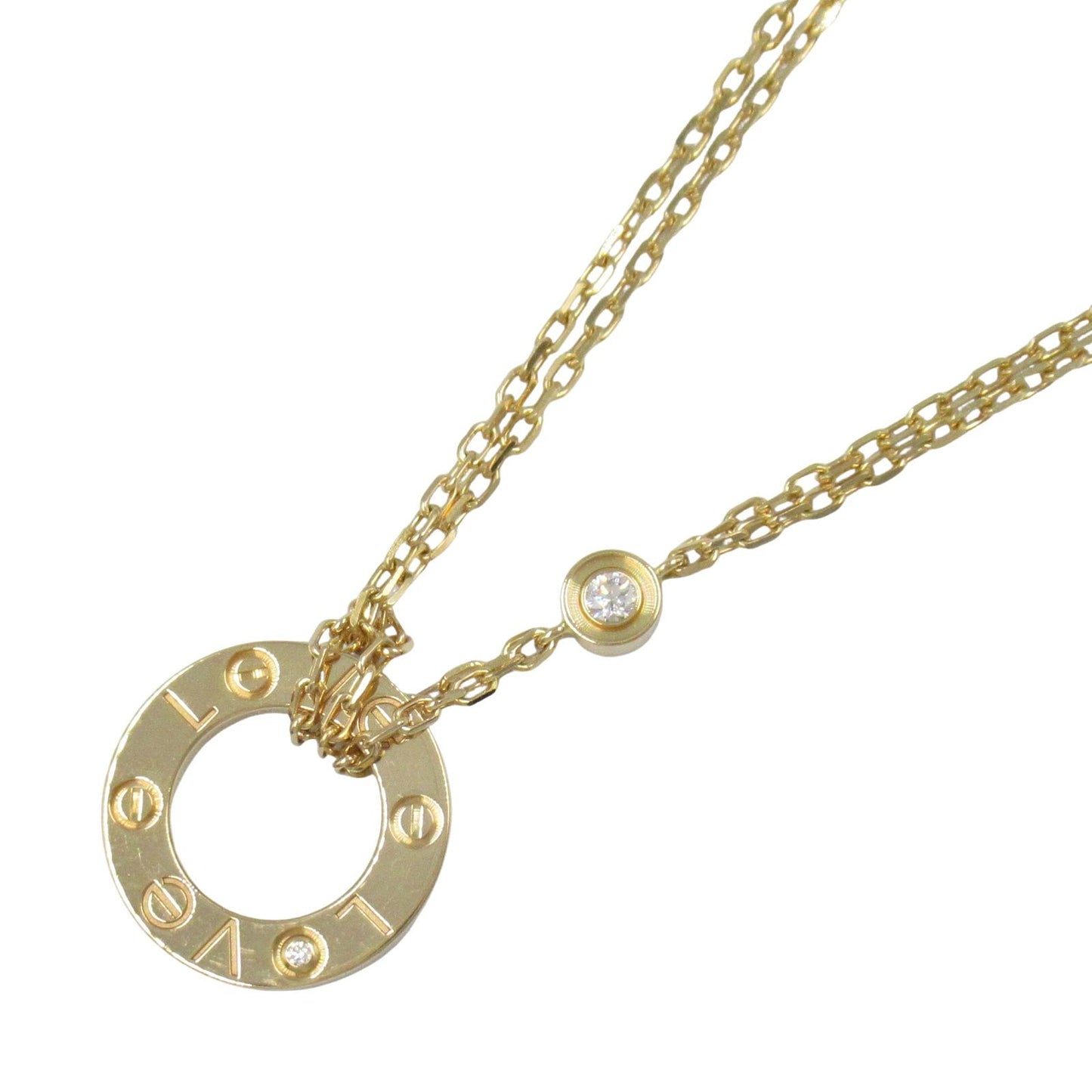 CARTIER Love Circle Necklace in 18K Yellow Gold with Diamonds