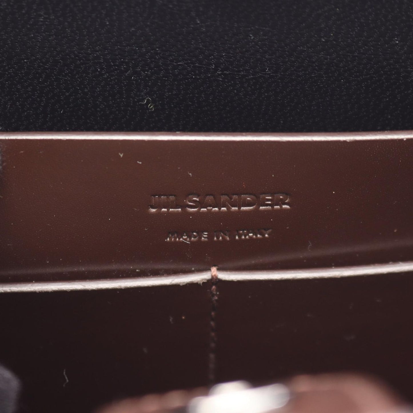 JIL SANDER TANGLE MEDIUM Shoulder Bag in Dark Brown Leather