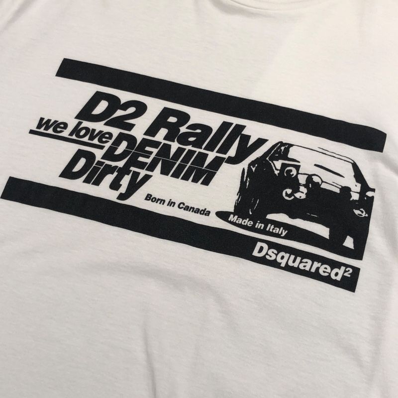 DSQUARED Logo Print T-Shirt - White Cotton for Men