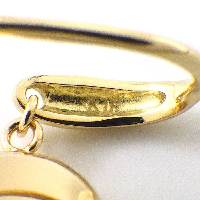 K18YG Swing Hook Earrings with Round Motif - Exquisite Craftsmanship