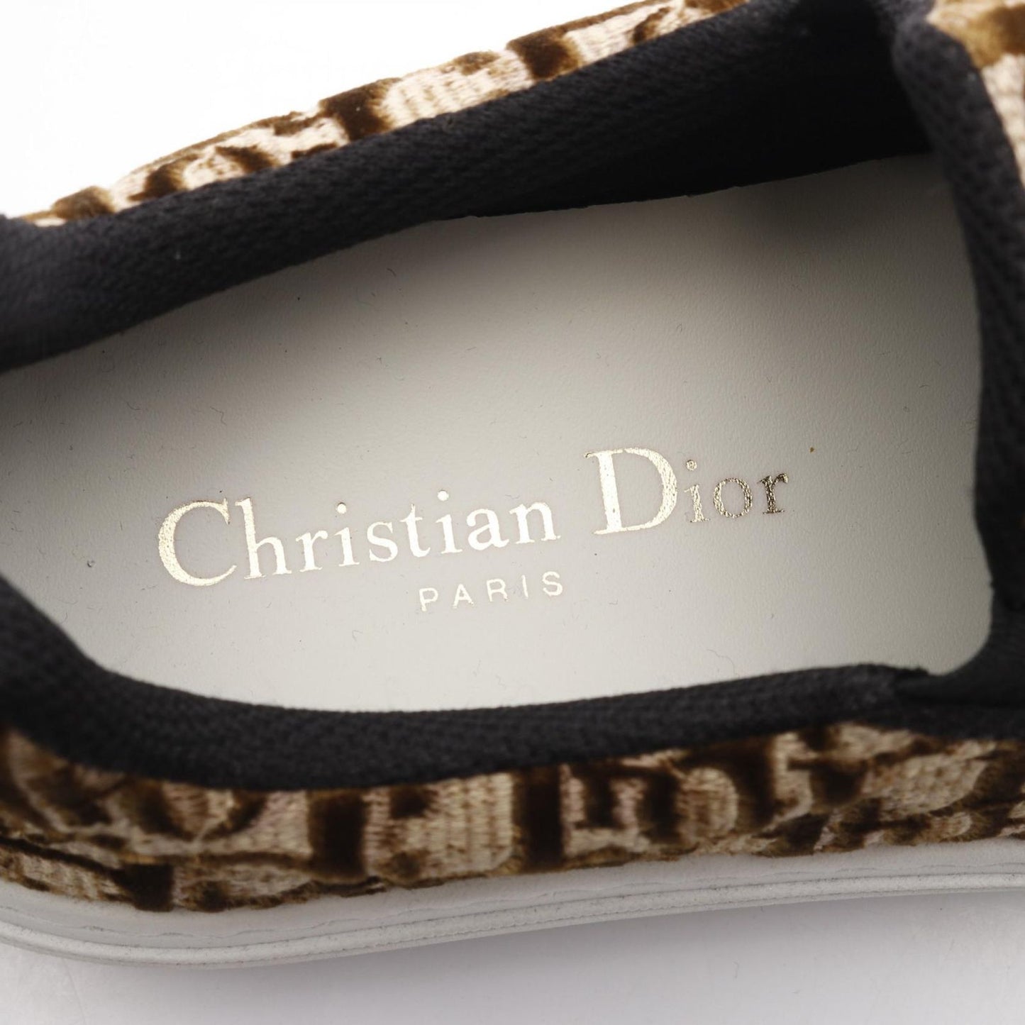 Dior Solar Oblique Slip-On Sneakers - Elegant Brown & Black Fabric