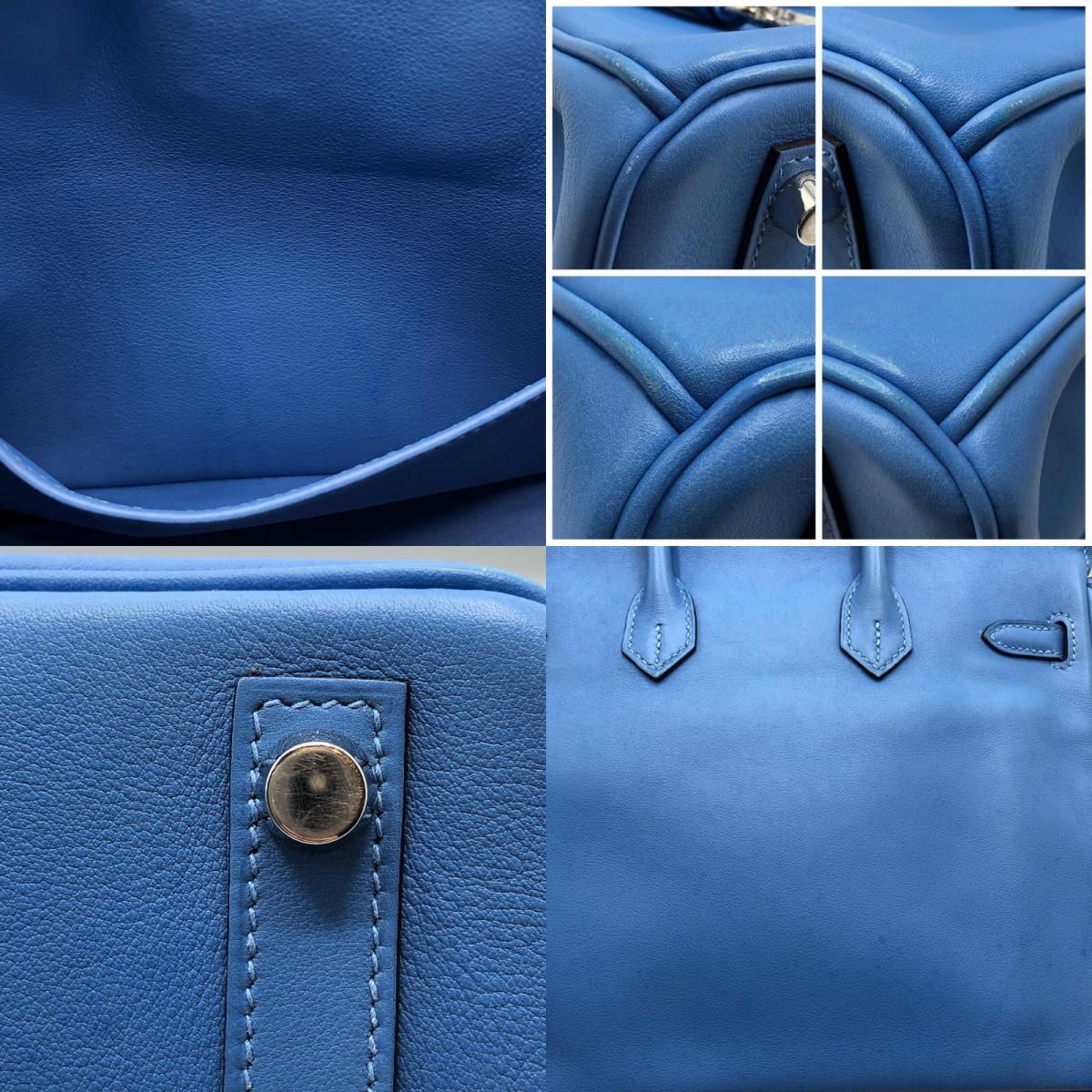 HERMES Birkin 25 T刻 Blue Paradise Swift Handbag