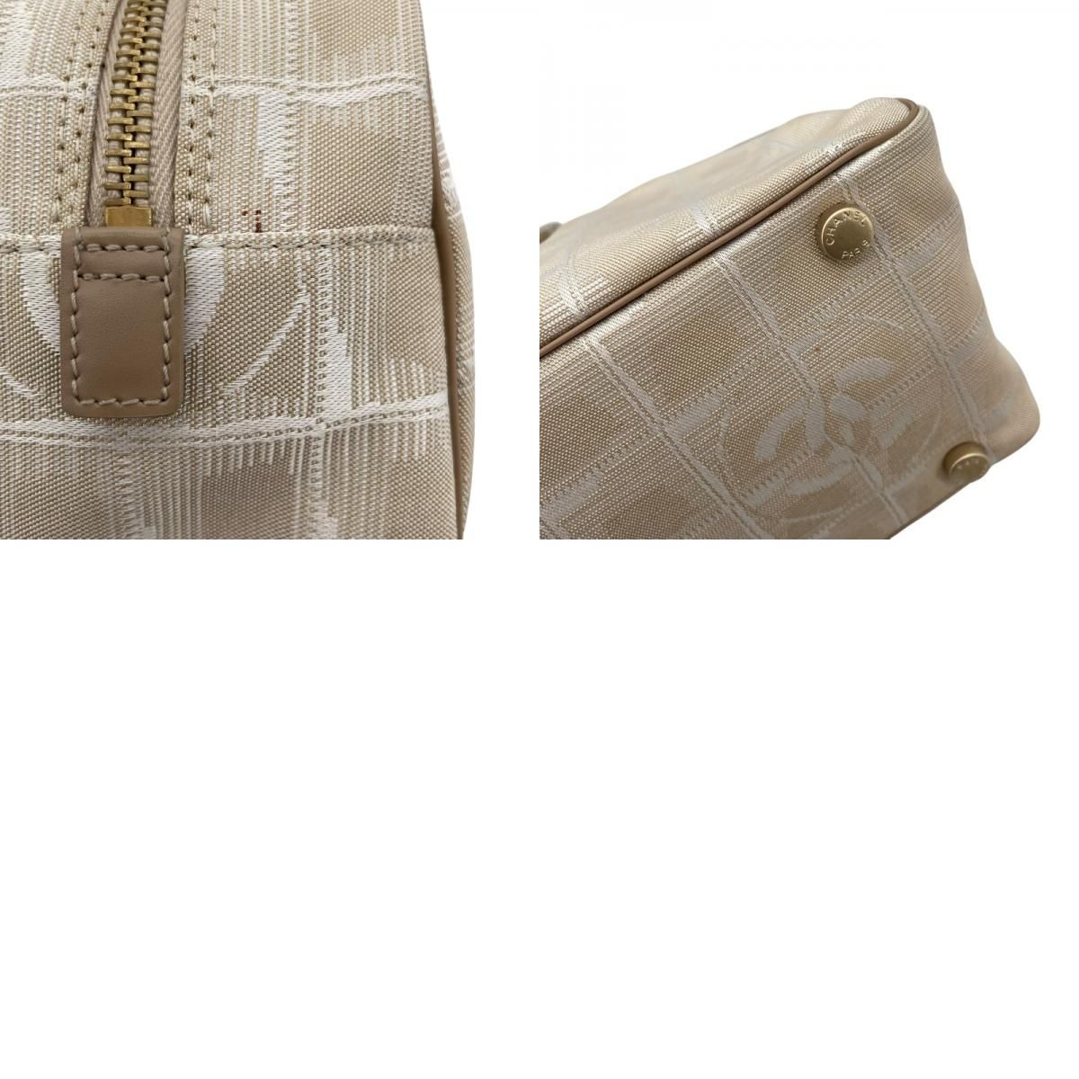 CHANEL New Travel Line Boston Bag A15828 - Beige Nylon Jacquard