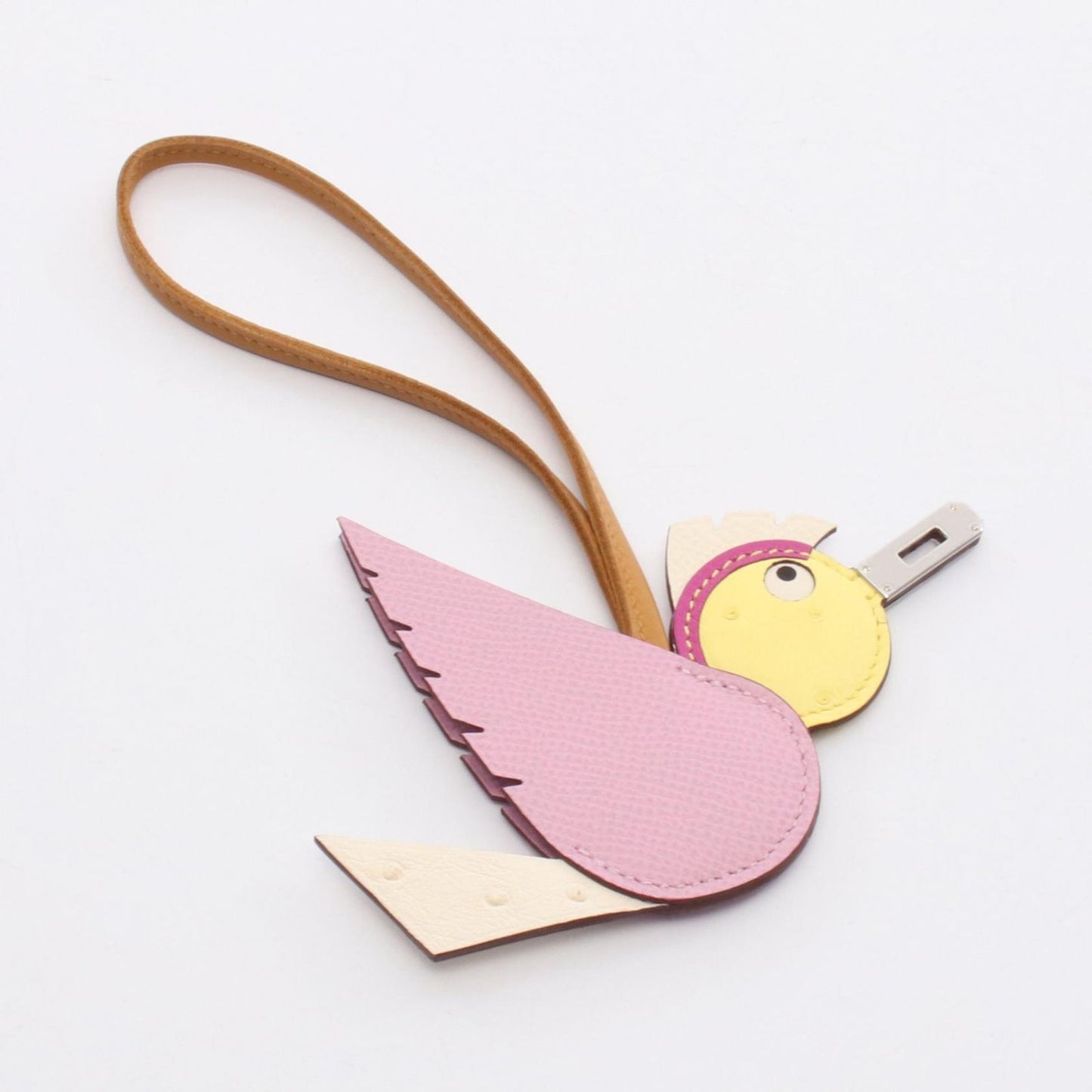 HERMES Birdie Charm in Mauve Silvestre & Natural Yellow Citrine