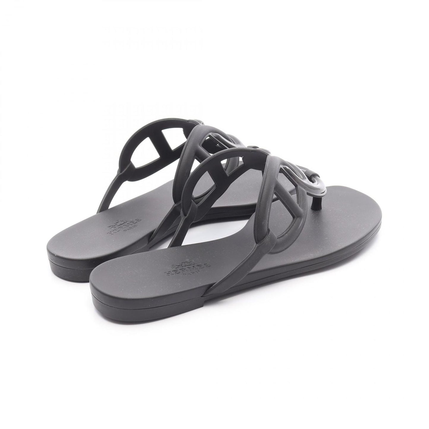 HERMES Éjery Sandals - Unused Luxury Footwear in Black