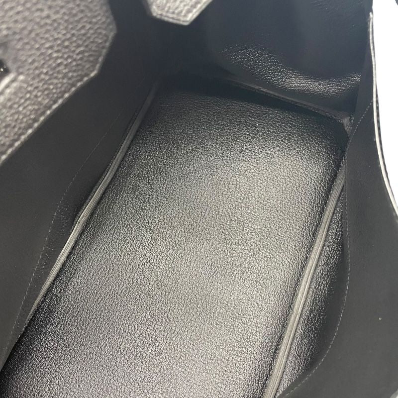 HERMES Birkin 35 Black Togo Leather Handbag with Silver Hardware