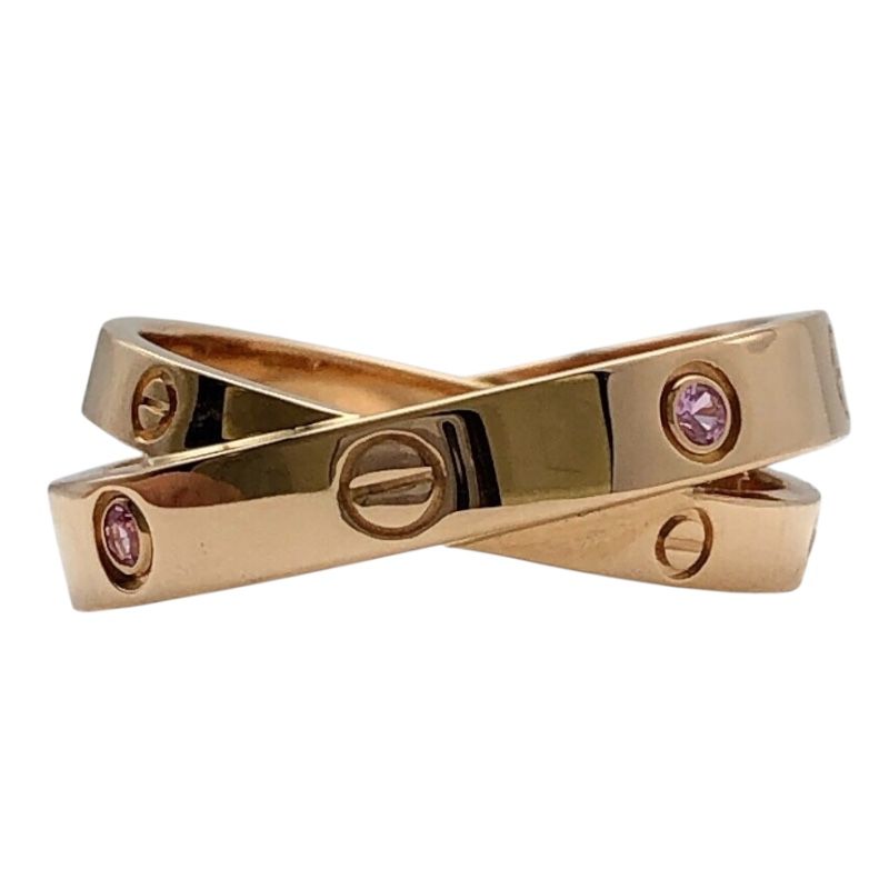 Cartier Bee Love Ring in K18 Pink Gold with Diamonds & Pink Sapphires