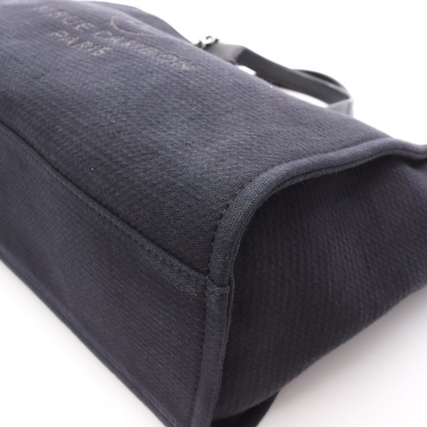 CHANEL Deauville Tote Bag A66941 in Black Canvas & Leather