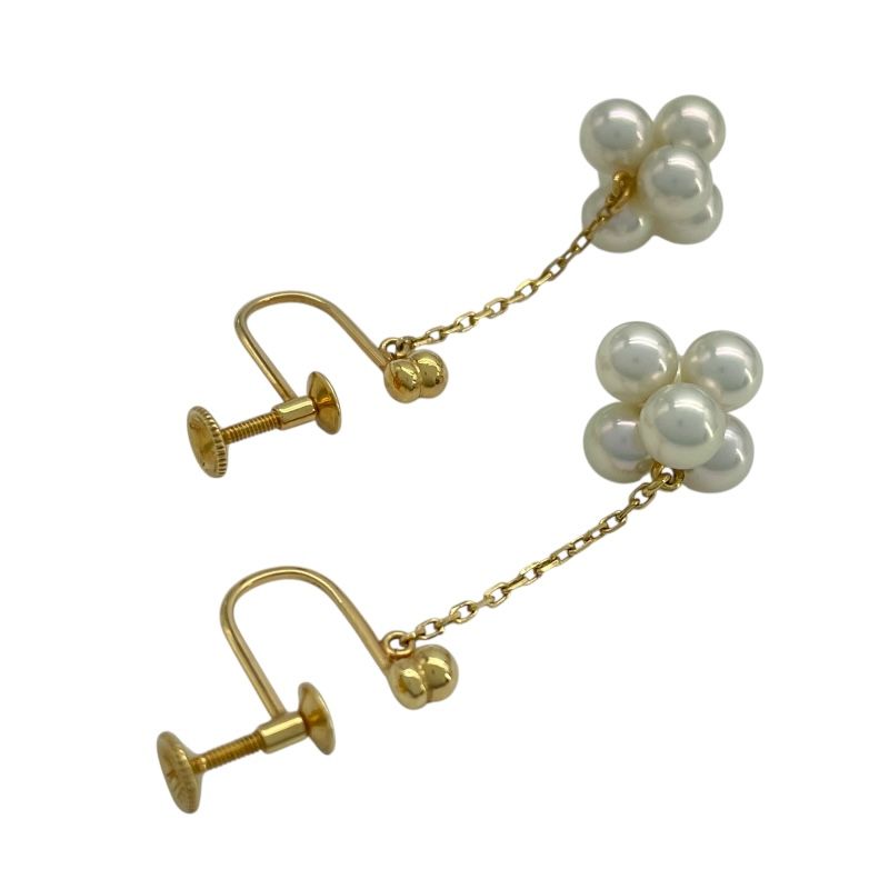 MIKIMOTO K18 Yellow Gold Pearl Earrings - Exquisite Elegance