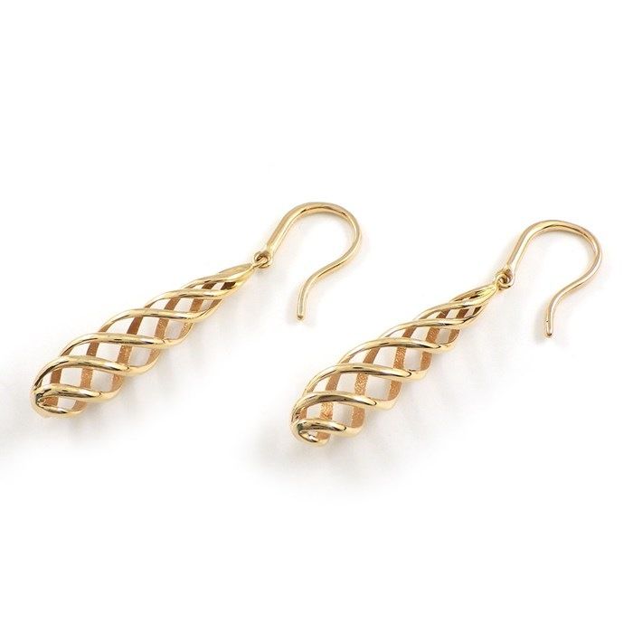 Tiffany & Co. Luce Drop Twist Spiral Hook Earrings in K18 Pink Gold