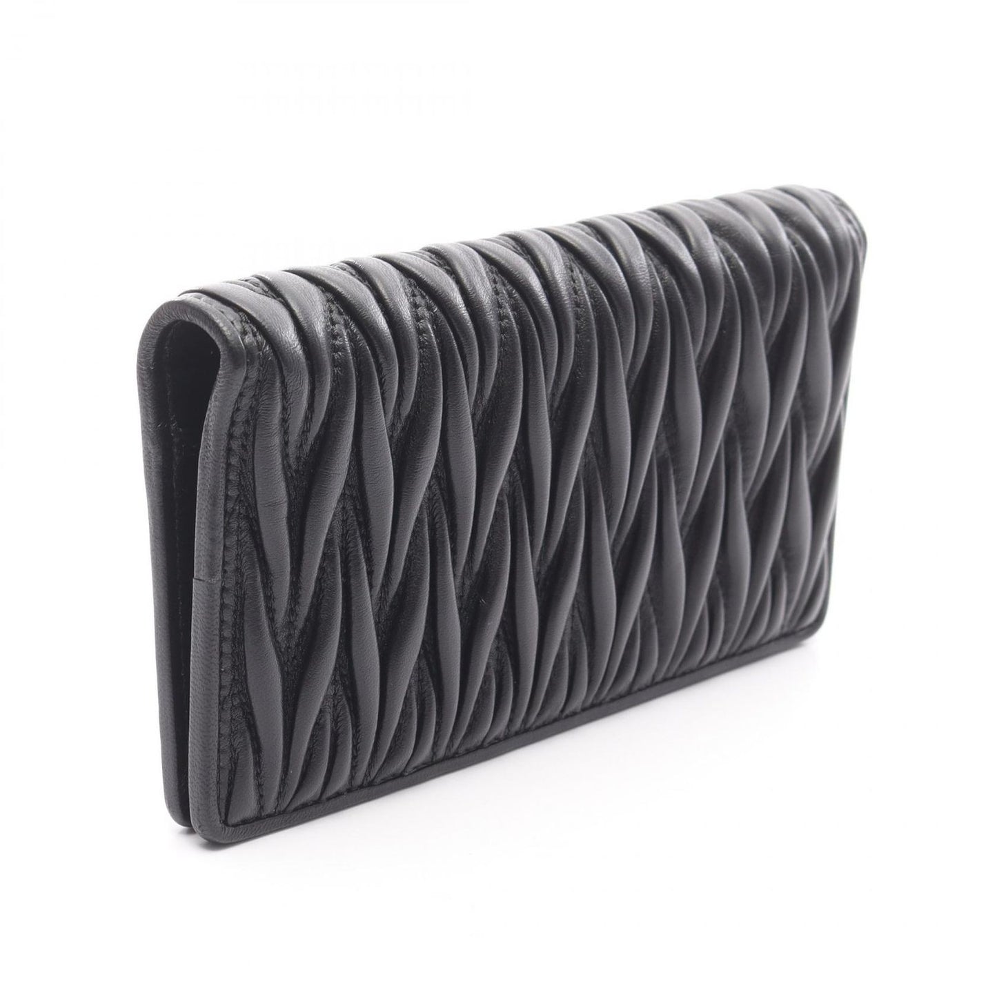 Miu Miu Matelassé Black Leather Wallet - Unused Luxury Accessory