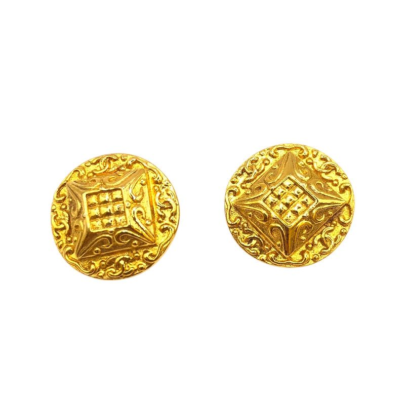 CHANEL Coco Mark Round Earrings - Exquisite Metal Jewelry