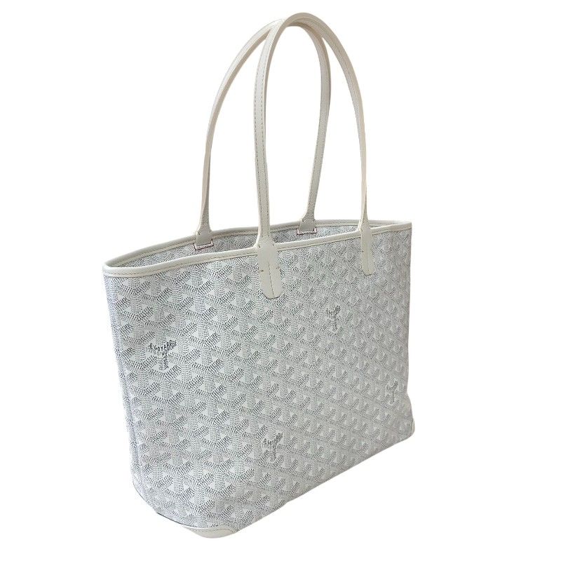 GOYARD Artois PM White Handbag with Silver Hardware
