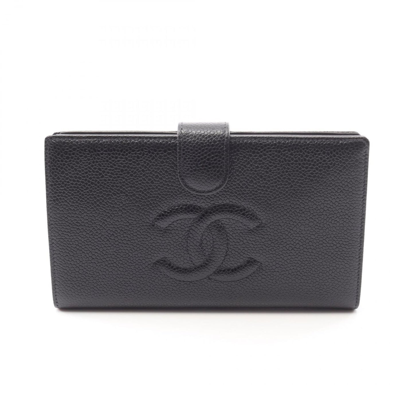CHANEL Coco Mark Black Leather Wallet - Timeless Elegance