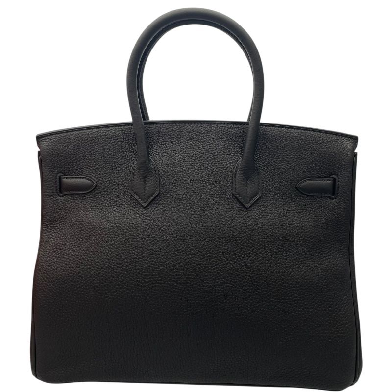 HERMES Birkin 35 Black Togo Leather Handbag with Silver Hardware